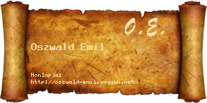 Oszwald Emil névjegykártya